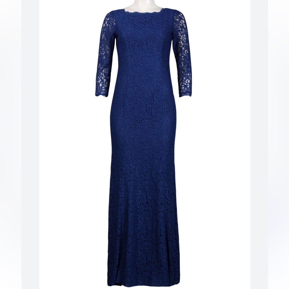 Adrianna papell navy blue lace maxi dress size 10 formal mother of the bride